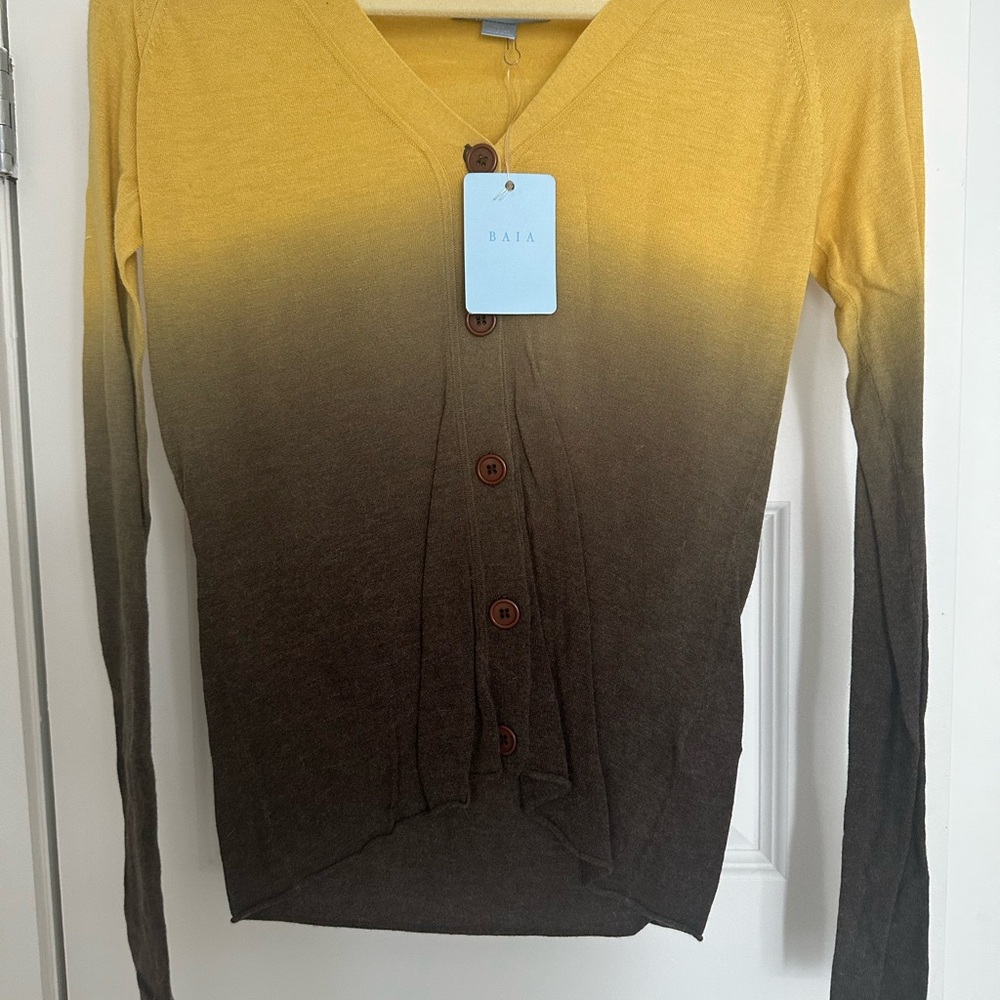 BAIA Yellow and Brown Ombre Cardigan
